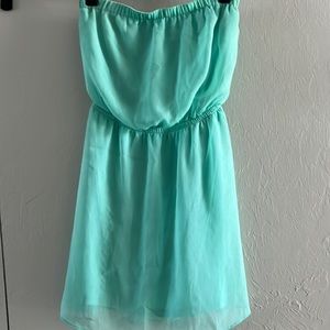 Express teal strapless dress (XS)